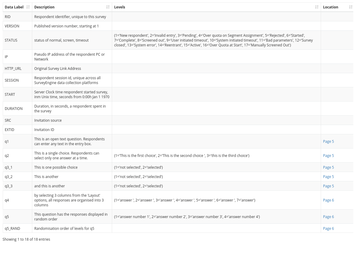 The Dictionary Screen SurveyEngine GmbH